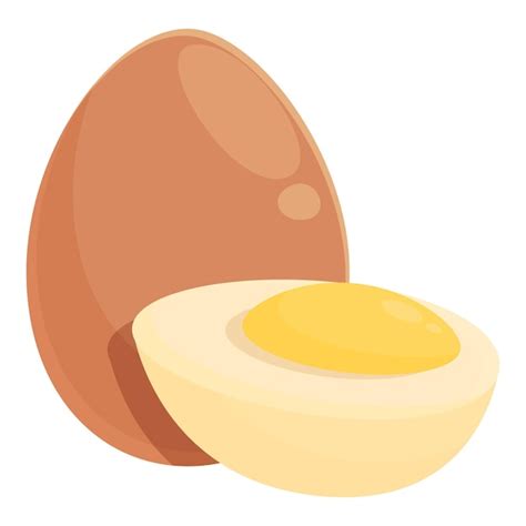 Icono De Huevo Cocido Vector De Dibujos Animados Huevo De Gallina