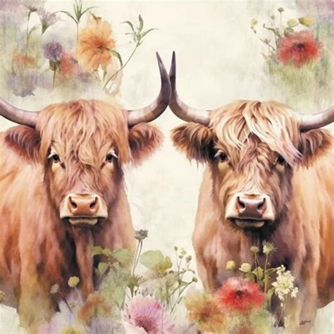 Premium Photo There Are Two Cows Standing Next To Each Other In A