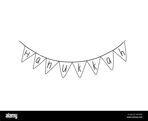 Hanukkah Banner Clipart Outline