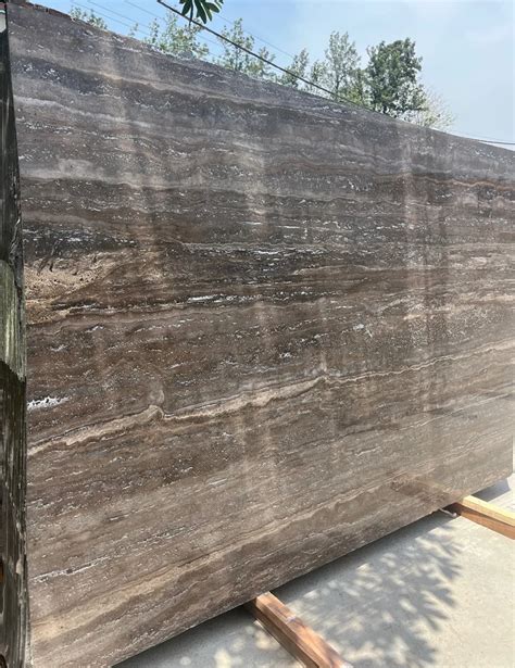 Polished Polised Brown Travertine Marble For Cladding Thickness