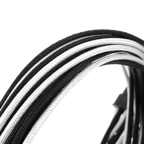 Kit Extension De Cables Sleeved Para Fuente De Poder Negro Blanco