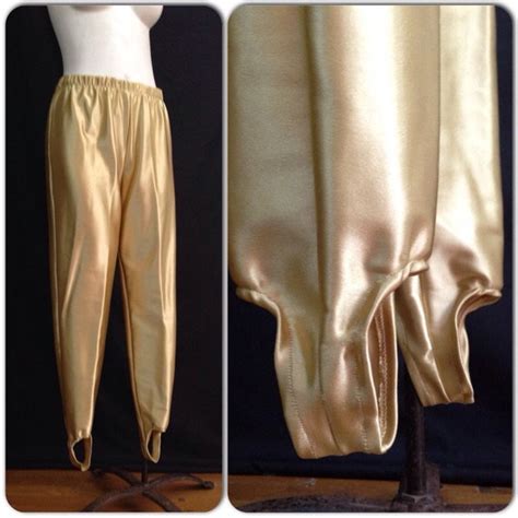 Vintage 1980s Shiny Gold Stirrup Pants 80s By Diggerodellvintage