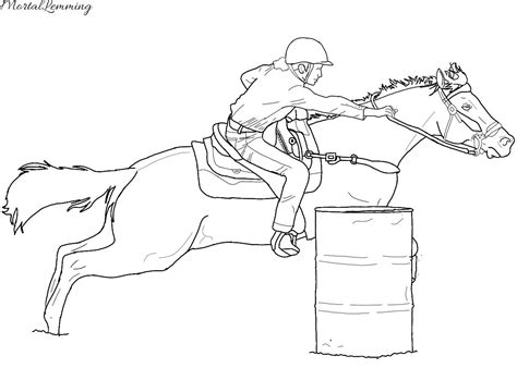 Line Art Barrel Racer By Mortallemming On Deviantart