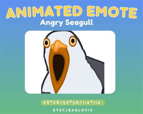 Animated Emote Angry Seagull Meme Funny Emotes Twitch Emotes | Etsy