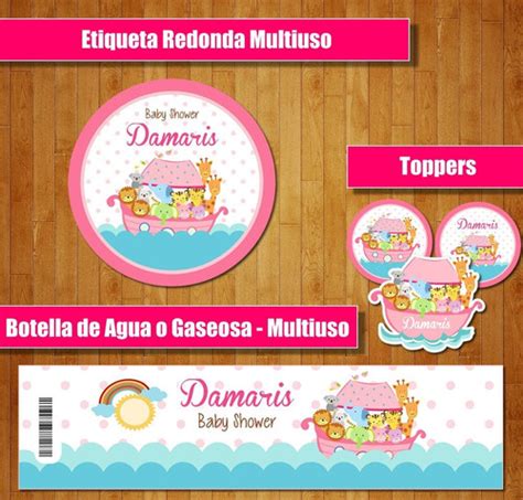 Kit Imprimible Baby Shower Arca Niña Candy Bar Cotillon Mercado Libre