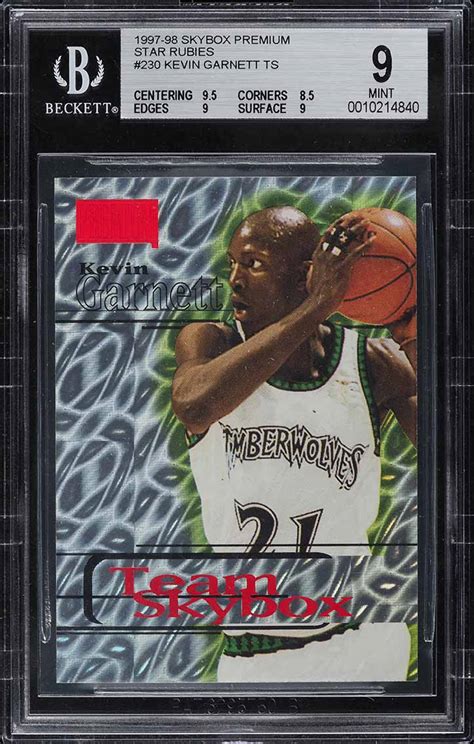 Skybox Premium Star Rubies Kevin Garnett Bgs Mint