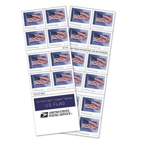 Usps Forever Stamps Us Flag 2019 First Class Mail Postal Postage 2 Books Of 20 Total 40