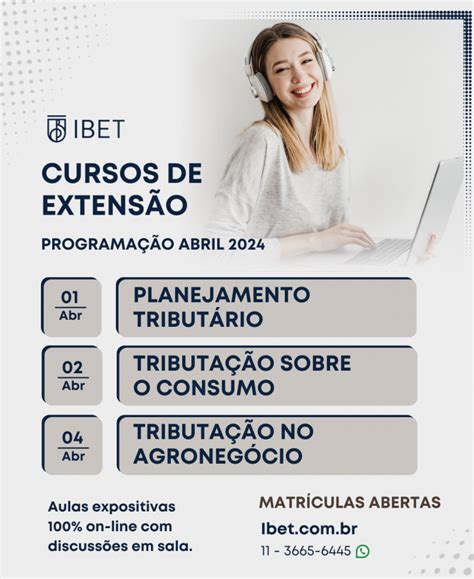 Cursos de ExtensÃo MatrÃculas Abertas IBET Cuboz