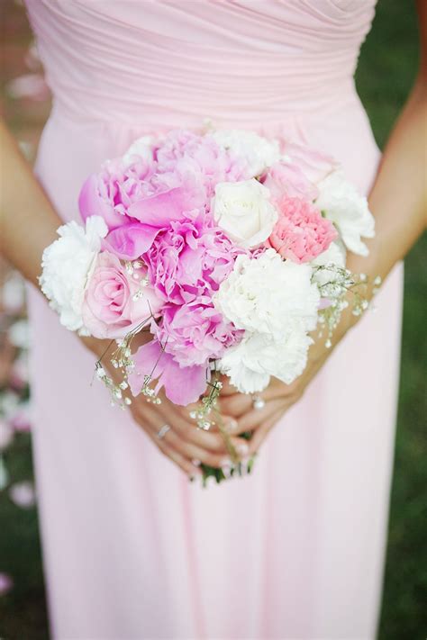 Rose Carnation Peony And Babies Breath Bouquet Carnation Wedding