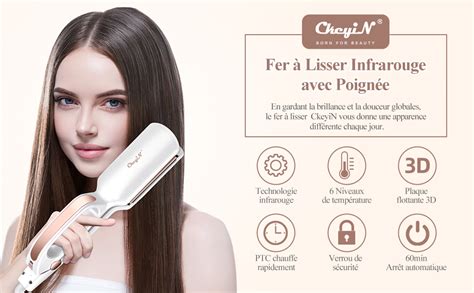 Ckeyin Fer Lisser Infrarouge Lisseur Cheveux Plaque Large Mm