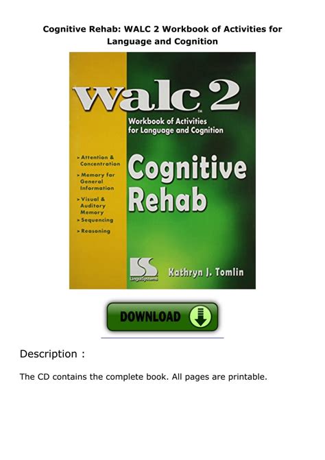 PDF READ Cognitive Rehab WALC 2 Workbook Of Activities For Language