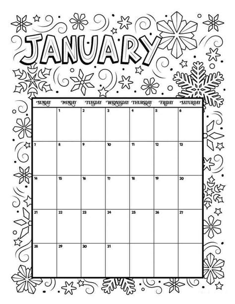 Colorable Printable Calendar 2024 2024 CALENDAR PRINTABLE