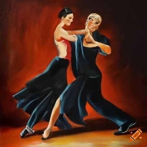 Salsa Dancing Couple In An Oil Painting On Craiyon