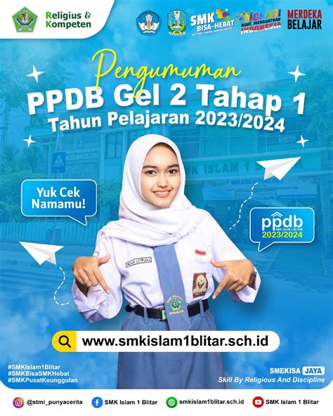 Pengumuman Penerimaan PPDB Gelombang 2 Tahap 1 SMK ISLAM 1 BLITAR