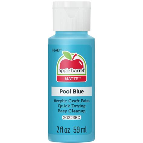 Apple Barrel Acrylic Craft Paint Matte Finish Pool Blue 2 Fl Oz