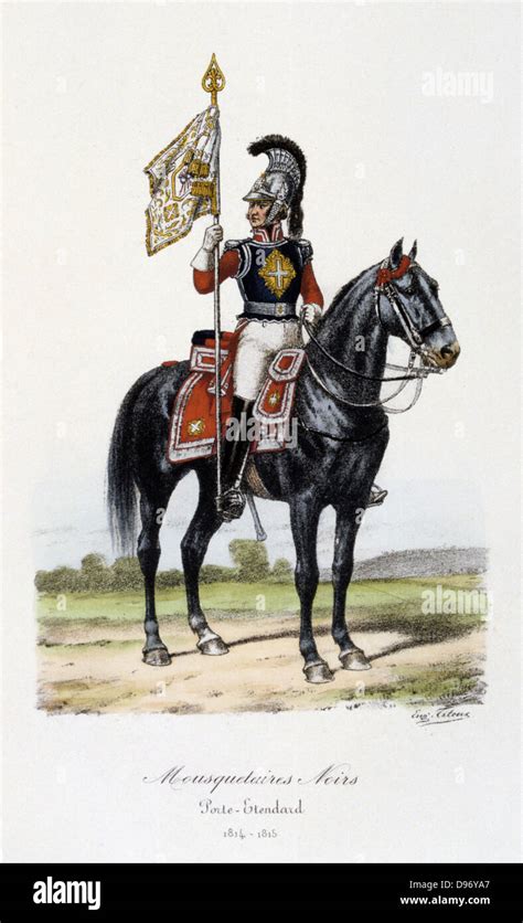 Porte drapeau de l Mousquetaires gris 1814 1815 À partir de Histoire