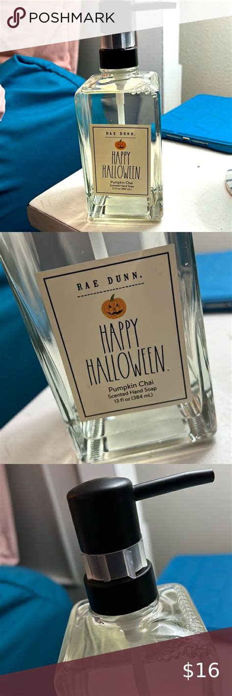 Rae Dunn Halloween Pumpkin Chai Scented Hand Soap Home Spice New Glass