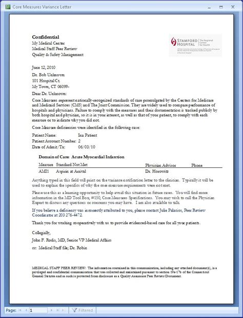 Prep Ms Core Measures Variance Letter Report