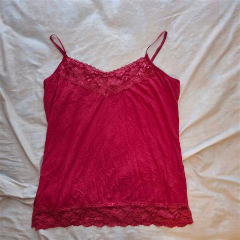 Y K Mcbling Trashy Delicate Hot Pink Lace Cami Depop