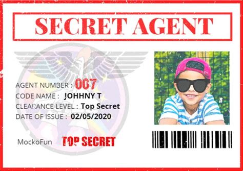 🕵️ Free Secret Agent Id Card Mockofun 😎