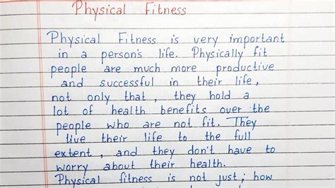 Write A Short Essay On Physical Fitness Essay Writing English YouTube