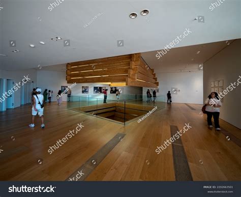 Omm Modern Museum Interior View People Stock Photo 2202663501