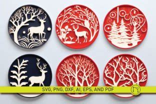 Cricut Christmas Coasters Svg Bundle Graphic By Ngised Creative Fabrica