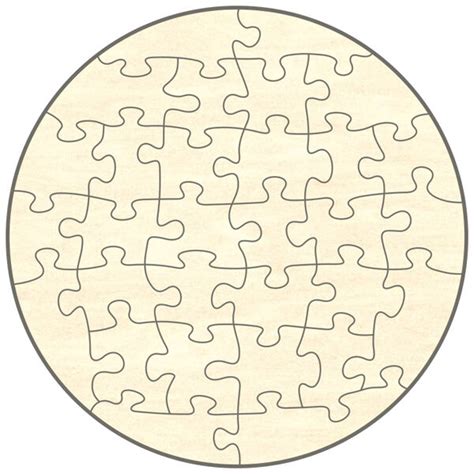 Blanko Holz Puzzle Kreis 30 Teile 19x19 Cm Zum Selbst Bemalen Und