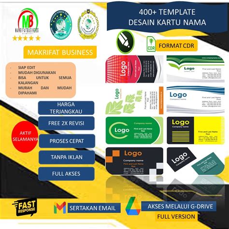 Jual Paket Template Desain Kartu Nama Id Card Design Format Cdr