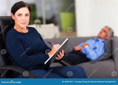 Middle Aged Therapist Stock Image Image Of Psychiatrist 30697947