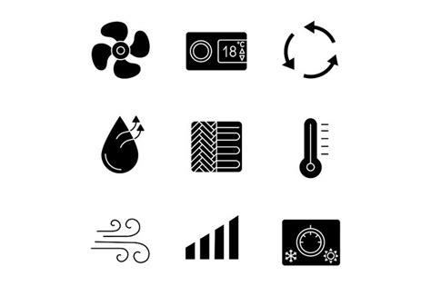 Air Conditioning Glyph Icons Set En 2024