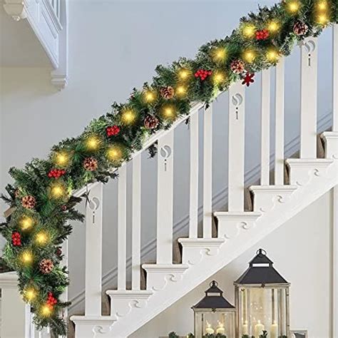 Pre Lit Decorated Garland With Lights Christmas Garlands Decorations