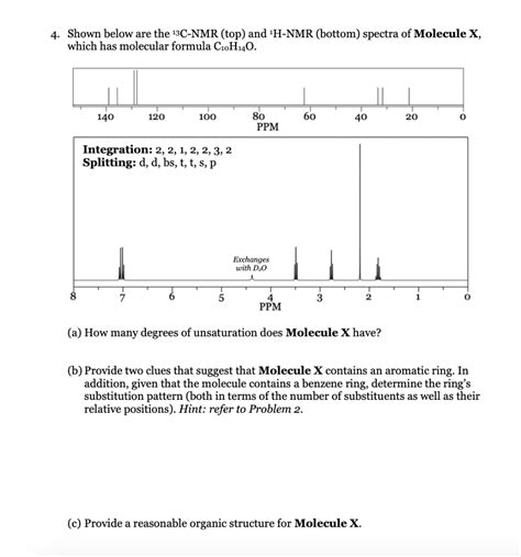 Solved 4 Shown Below Are The 13c−nmr Top And 1h−nmr