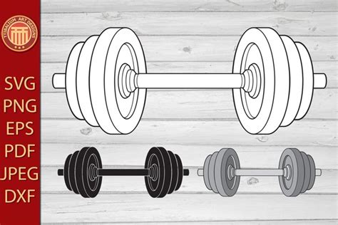 Barbell Weight Or Dumbbell Eps Dxf Svg Pdf