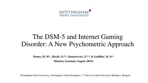 PDF The DSM 5 And Internet Gaming Disorder A New Psychometric Approach