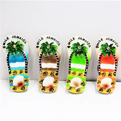 Hand Painted Polyresin Magnet Jamaica Ocean Series Stereo Refrigerator