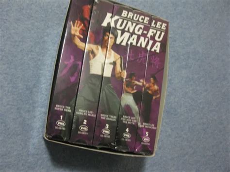 BRUCE LEE BANDES Vhs Kung Fu Mania Boîte Lot De 5 440 Minutes De