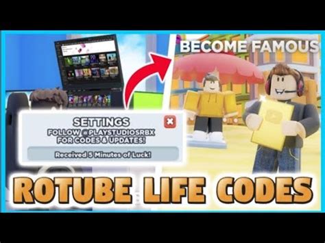 All Codes For Rotube Life YouTube