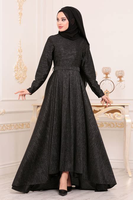 Neva Style Black Hijab Evening Dress 4266s