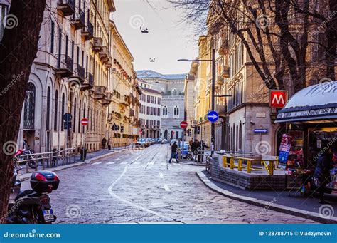 Milan Italy 30 Dec 2017 Beautiful View On The Street In Th