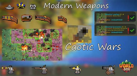 Modern Wars In WorldBox Industrial Warfare Cannons Shotguns Pistols