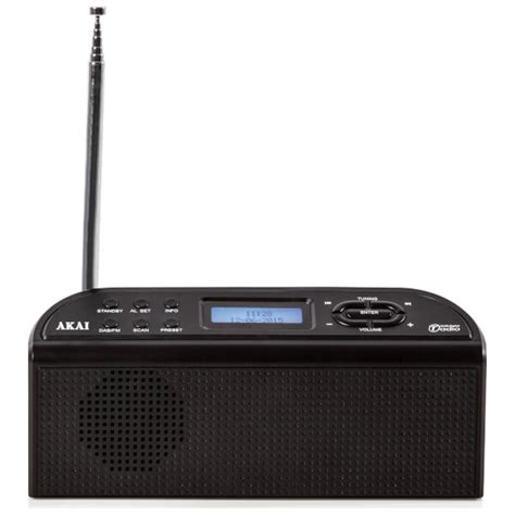 Akai Portable Battery Operated DAB Radio Black Electronics Zavvi