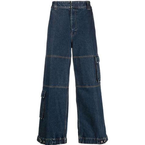 Gucci Jeans A Gamba Ampia Con Applicazione Blu Stileo It