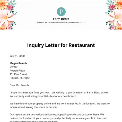 Free Inquiry Letter Templates Editable And Printable