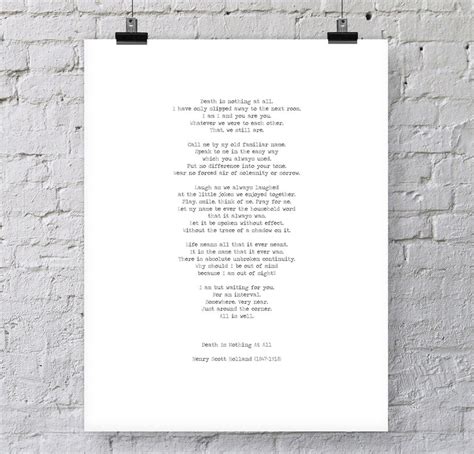 Henry Scott Holland All Is Well Instant Download Printable Poem Bereavement Print Sympathy