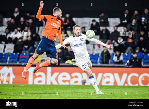 Basaksehir S Leo Duarte And Gent S Laurent Depoitre Pictured In Action