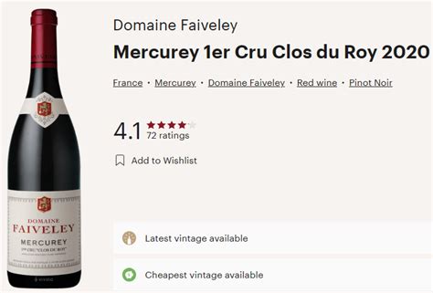 Domaine Faiveley Mercurey Clos Du Roy Er Cru