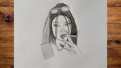 How to draw a bad girl sketch || draw smoking girl sketch with pencil ...