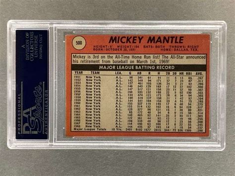 Topps Mickey Mantle Last Name In Yellow Psa Matthew