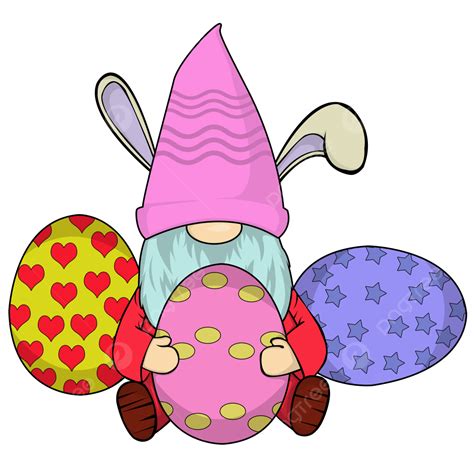 Easter Gnome Clipart Png Images Easter Gnome With Collored Eggs